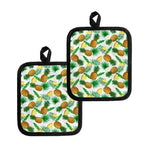 White Watercolor Pineapple Pattern Print Pot Holders