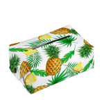 White Watercolor Pineapple Pattern Print Rectangle Tissue Box Cover