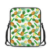 White Watercolor Pineapple Pattern Print Rectangular Crossbody Bag