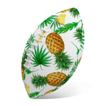 White Watercolor Pineapple Pattern Print Rugby Ball