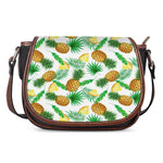 White Watercolor Pineapple Pattern Print Saddle Bag