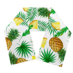 White Watercolor Pineapple Pattern Print Scarf