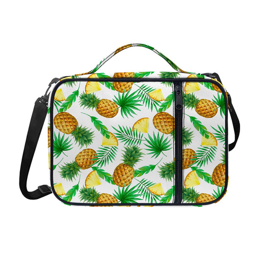 White Watercolor Pineapple Pattern Print Shoulder Strap Bible Bag
