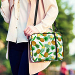 White Watercolor Pineapple Pattern Print Shoulder Strap Bible Bag