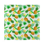 White Watercolor Pineapple Pattern Print Silk Bandana