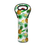 White Watercolor Pineapple Pattern Print Single Neoprene Wine Tote