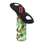 White Watercolor Pineapple Pattern Print Single Neoprene Wine Tote