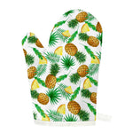 White Watercolor Pineapple Pattern Print Single Oven Mitt