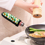 White Watercolor Pineapple Pattern Print Skillet Handle Cover