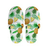 White Watercolor Pineapple Pattern Print Slippers