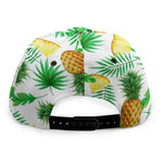 White Watercolor Pineapple Pattern Print Snapback Cap