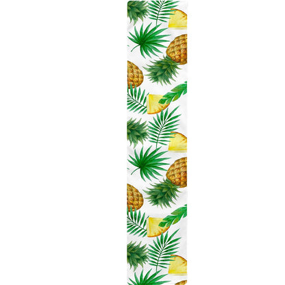 White Watercolor Pineapple Pattern Print Table Runner