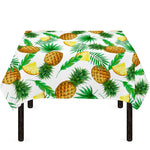 White Watercolor Pineapple Pattern Print Tablecloth