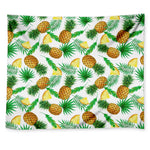 White Watercolor Pineapple Pattern Print Tapestry