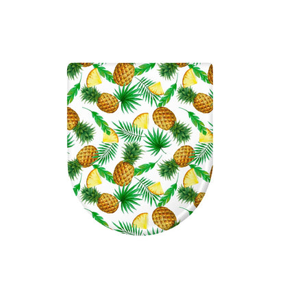 White Watercolor Pineapple Pattern Print Toilet Lid Cover