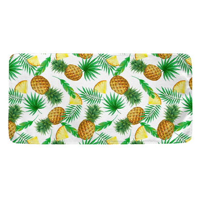 White Watercolor Pineapple Pattern Print Towel