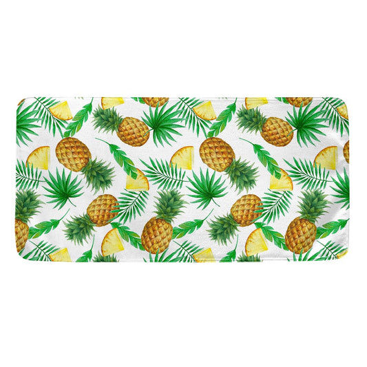 White Watercolor Pineapple Pattern Print Towel