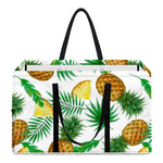 White Watercolor Pineapple Pattern Print Utility Tote Bag