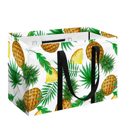 White Watercolor Pineapple Pattern Print Utility Tote Bag