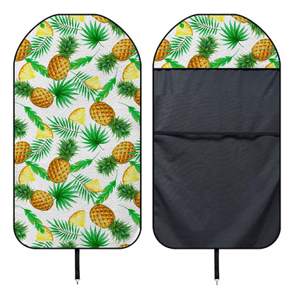 White Watercolor Pineapple Pattern Print Waterproof Car Seat Cover