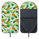 White Watercolor Pineapple Pattern Print Waterproof Car Seat Cover