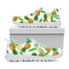 White Watercolor Pineapple Pattern Print White Running Shoes