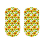 White Watercolor Sunflower Pattern Print Bar Stool Covers