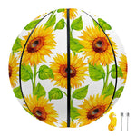 White Watercolor Sunflower Pattern Print Basketball