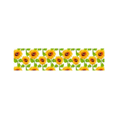 White Watercolor Sunflower Pattern Print Bed Runner