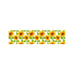 White Watercolor Sunflower Pattern Print Bed Runner