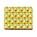 White Watercolor Sunflower Pattern Print Bifold Wallet