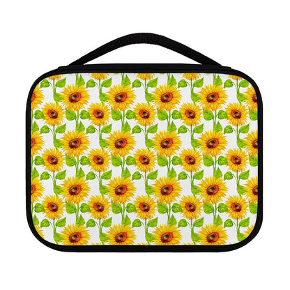 White Watercolor Sunflower Pattern Print Classic Bible Case