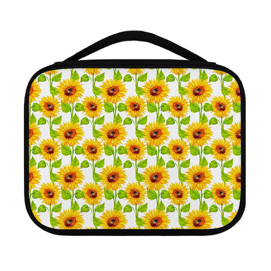 White Watercolor Sunflower Pattern Print Classic Bible Case
