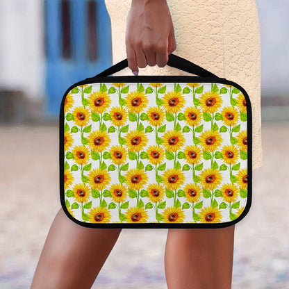 White Watercolor Sunflower Pattern Print Classic Bible Case