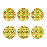White Watercolor Sunflower Pattern Print Coaster Set