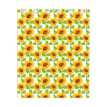 White Watercolor Sunflower Pattern Print Curtain