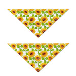 White Watercolor Sunflower Pattern Print Dog Bandana