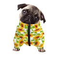 White Watercolor Sunflower Pattern Print Dog Zip Up Jacket