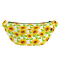White Watercolor Sunflower Pattern Print Fanny Pack