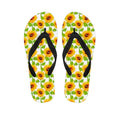 White Watercolor Sunflower Pattern Print Flip Flops