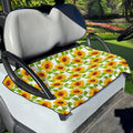 White Watercolor Sunflower Pattern Print Golf Cart Seat Cover
