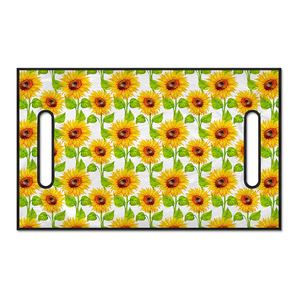 White Watercolor Sunflower Pattern Print Golf Cart Seat Cover
