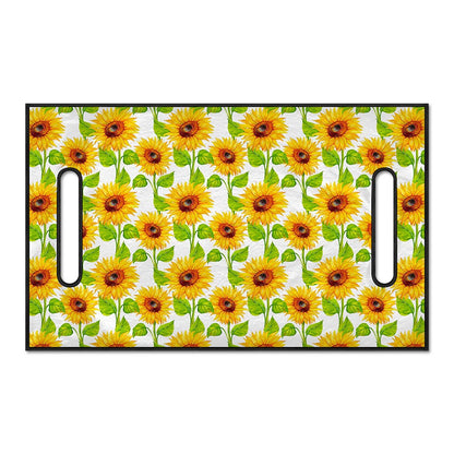 White Watercolor Sunflower Pattern Print Golf Cart Seat Cover