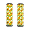 White Watercolor Sunflower Pattern Print Handle Covers