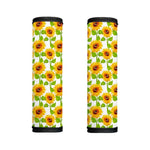 White Watercolor Sunflower Pattern Print Handle Covers