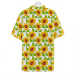White Watercolor Sunflower Pattern Print Hawaiian Shirt