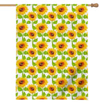 White Watercolor Sunflower Pattern Print House Flag