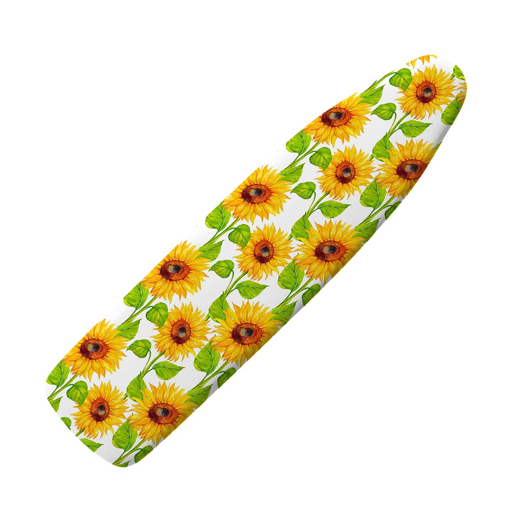 White Watercolor Sunflower Pattern Print Ironing Board Cover