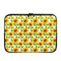 White Watercolor Sunflower Pattern Print Laptop Sleeve