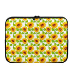 White Watercolor Sunflower Pattern Print Laptop Sleeve